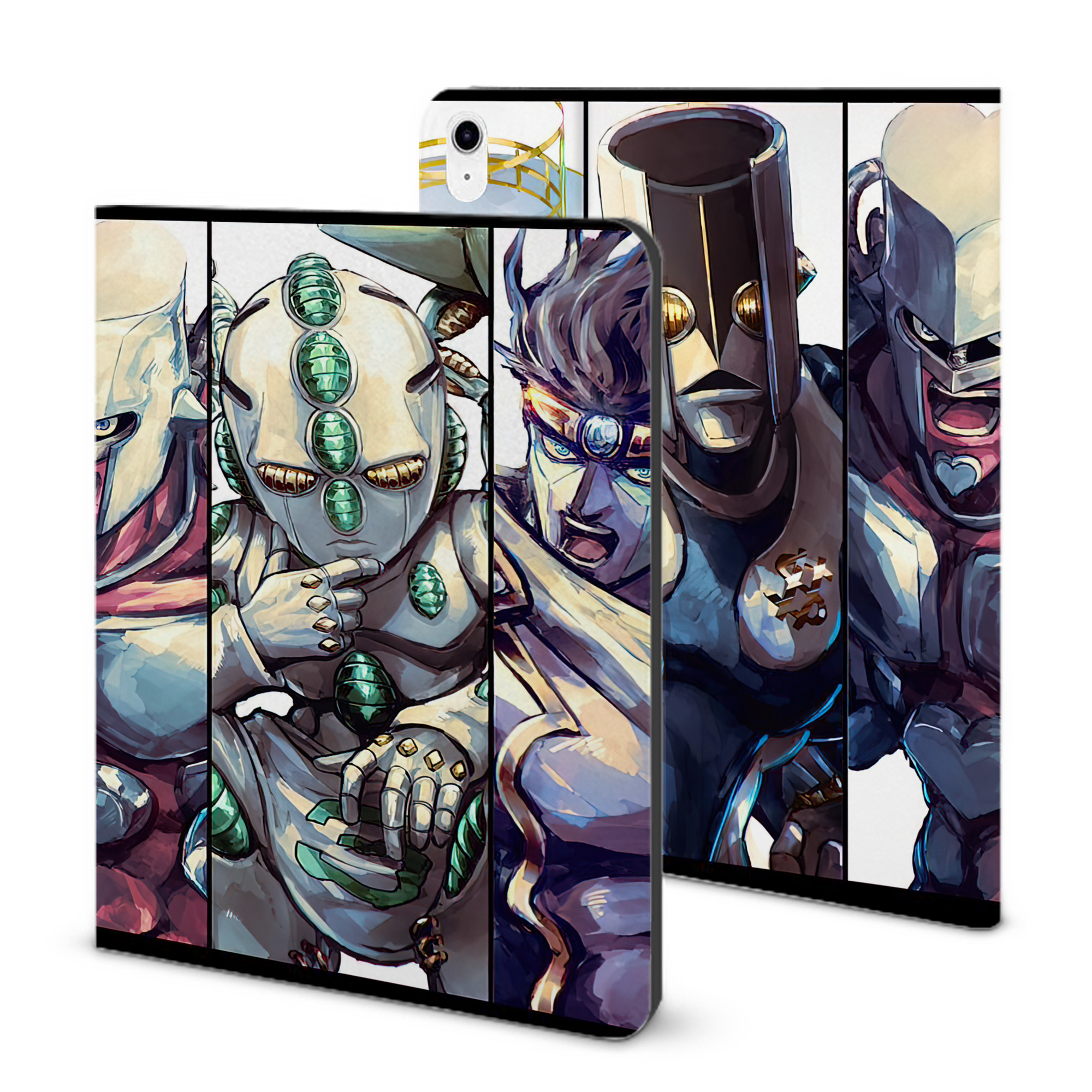 （画像用） ジョジョの奇妙な冒険 JoJo's Bizarre Adventure IPad ケース ブック型 PUレザー TPU 耐衝撃 軽量 薄型 ペン収納なし 全面保護 IPad 各モデル対応